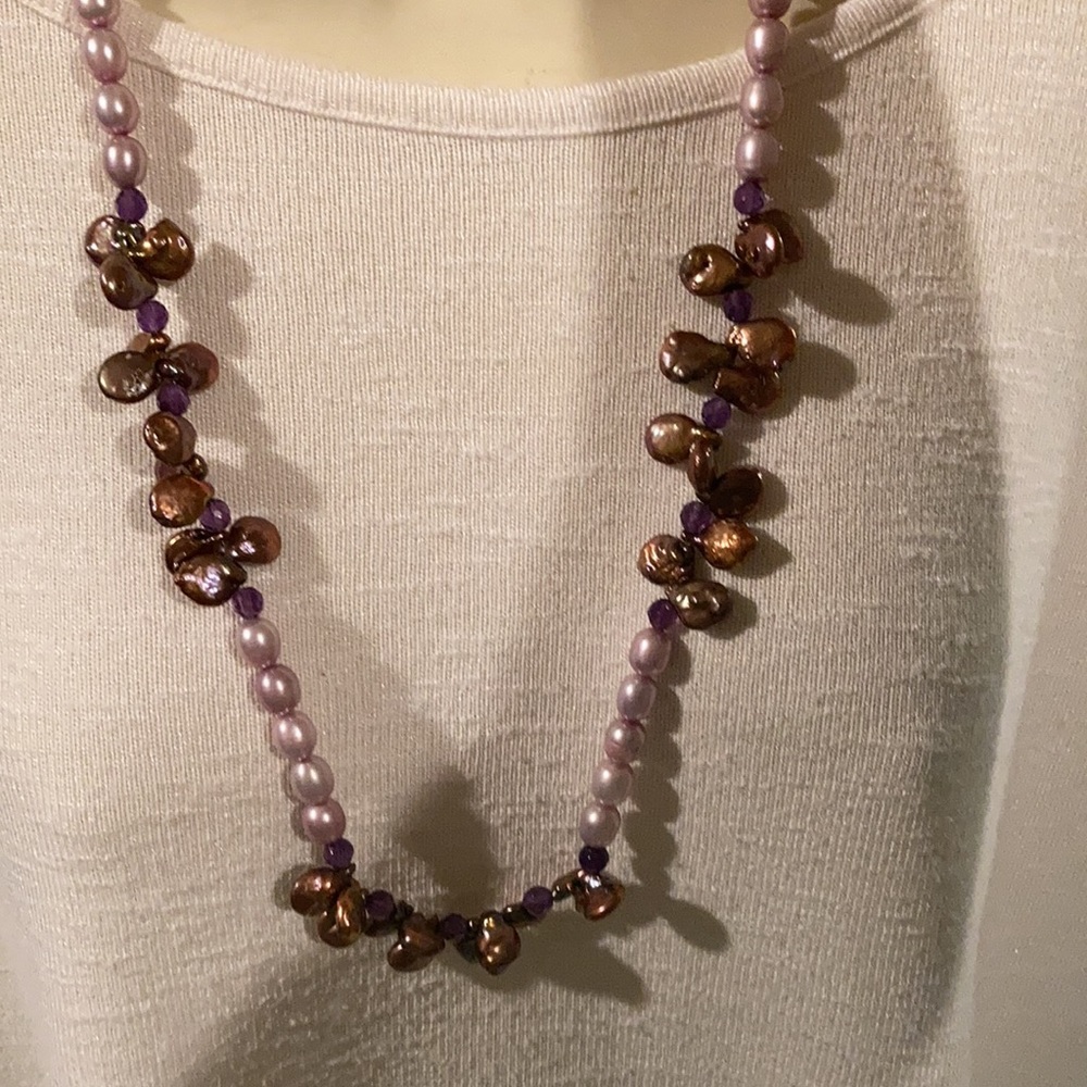 Pearl/Copper Pearl Necklace View 4
